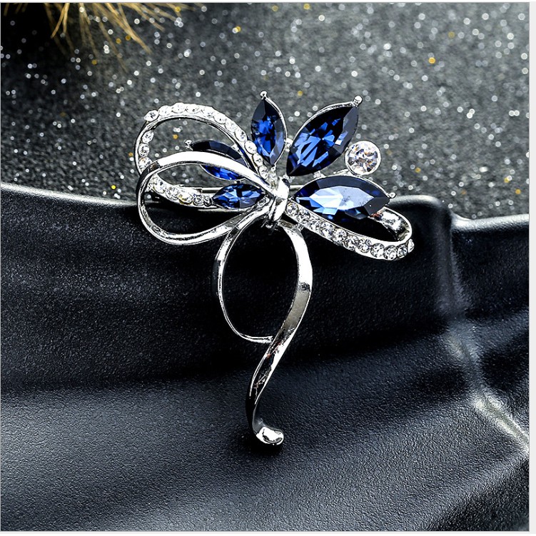 Cài áo thời trang đính đá cao cấp hình nơ GC35