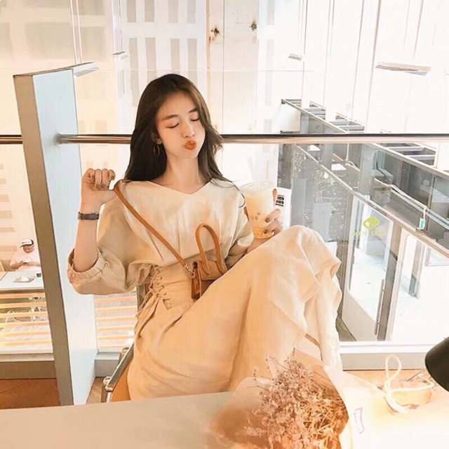 [Mã FATHANG5 giảm 10K đơn 50K] Đầm kem đan dây tay lỡ (kèm hình thật) | BigBuy360 - bigbuy360.vn