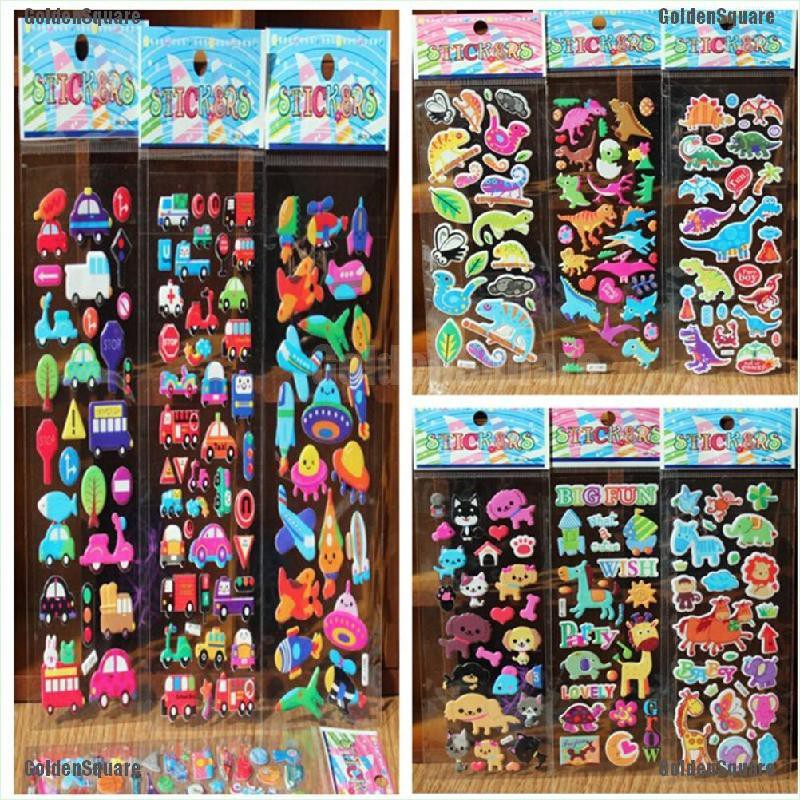 Set 10 Sticker Hoạt Hình 3D Cổ Điển