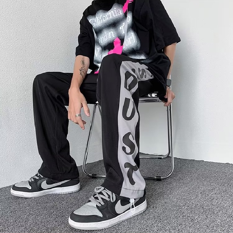 Quần ống rộng Họa Tiết Kẻ Sọc Phong Cách Nhật Bản Thời Trang Cho Nam size M-3XL