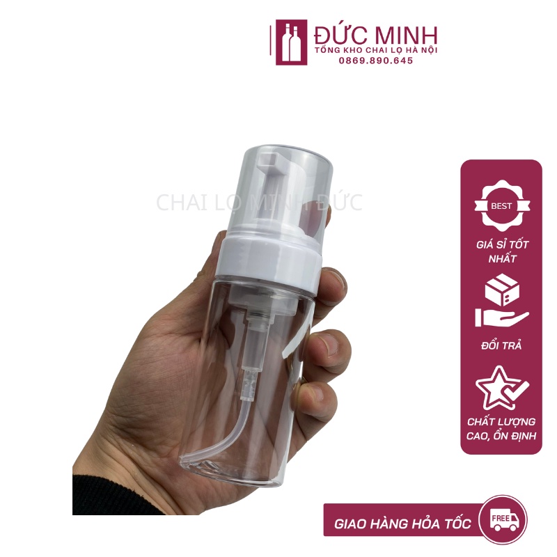 Chai nhựa tạo bọt, chai chiết mỹ phẩm 100ml trong [Giá Sỉ/ Lẻ]