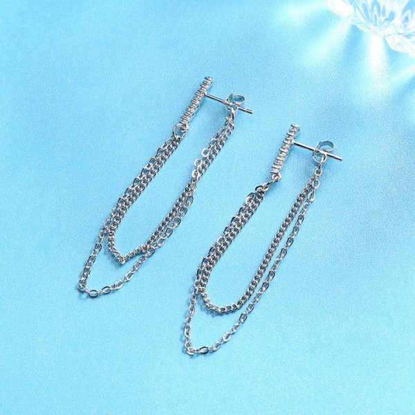 Khuyên tai bạc đá thả hạt phong cách Hàn Quốc xinh xắn dễ thương