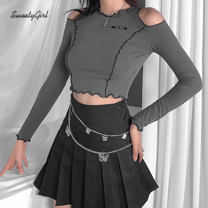 Áo lửng tay dài in chữ phong cách trẻ trung hợp thời trang cho nữ