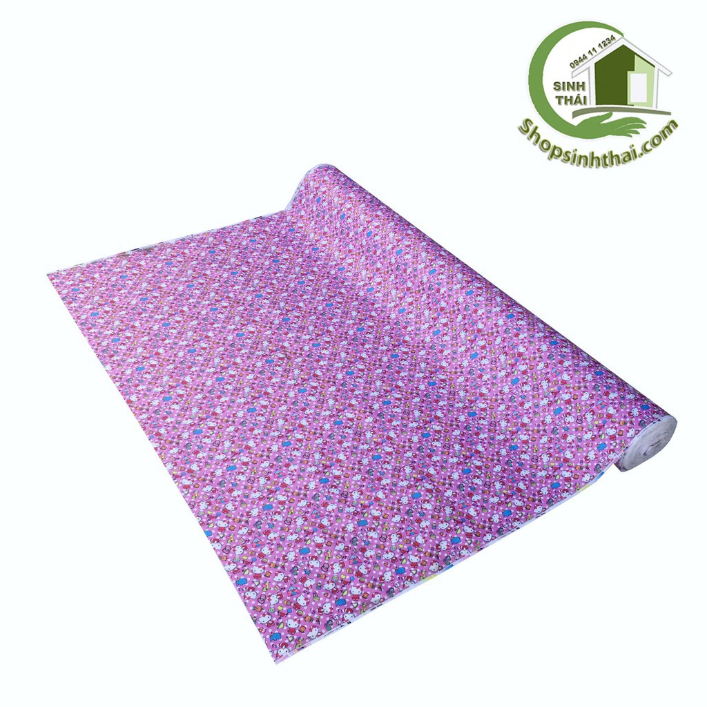 Vải Hello kitty màu hồng - vải bố PVC may balo túi xách