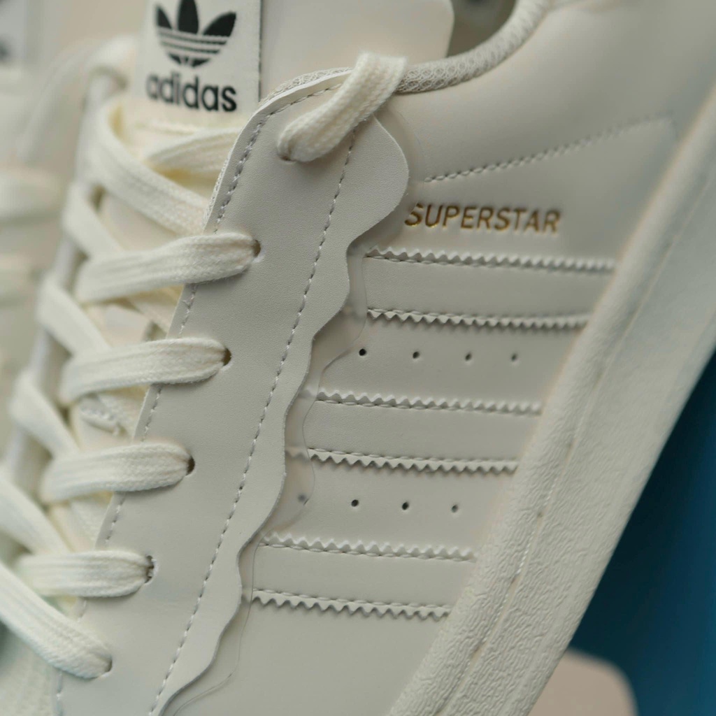 Giày thể thao adidas sò Trắng kem superstar, giầy sneaker 3 sọc màu kem hót trend 2022 bản SC