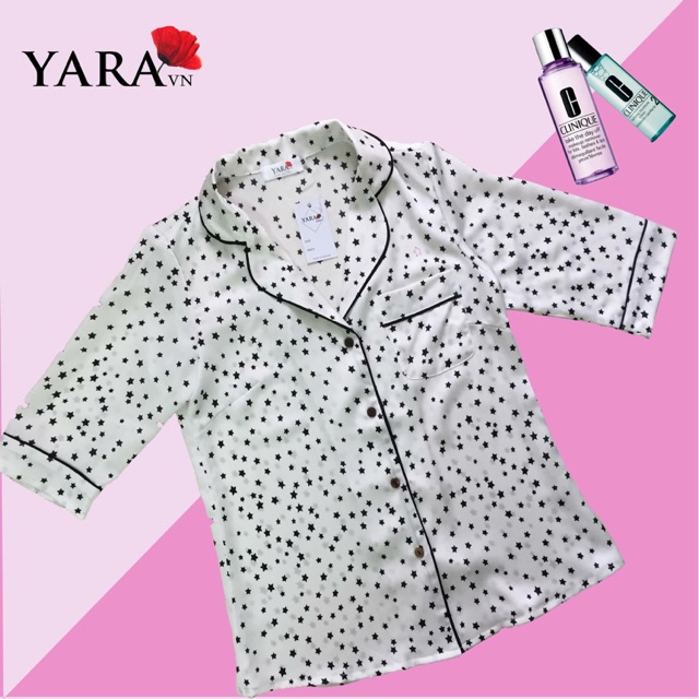 Bộ ngủ lụa hoạ tiết dài