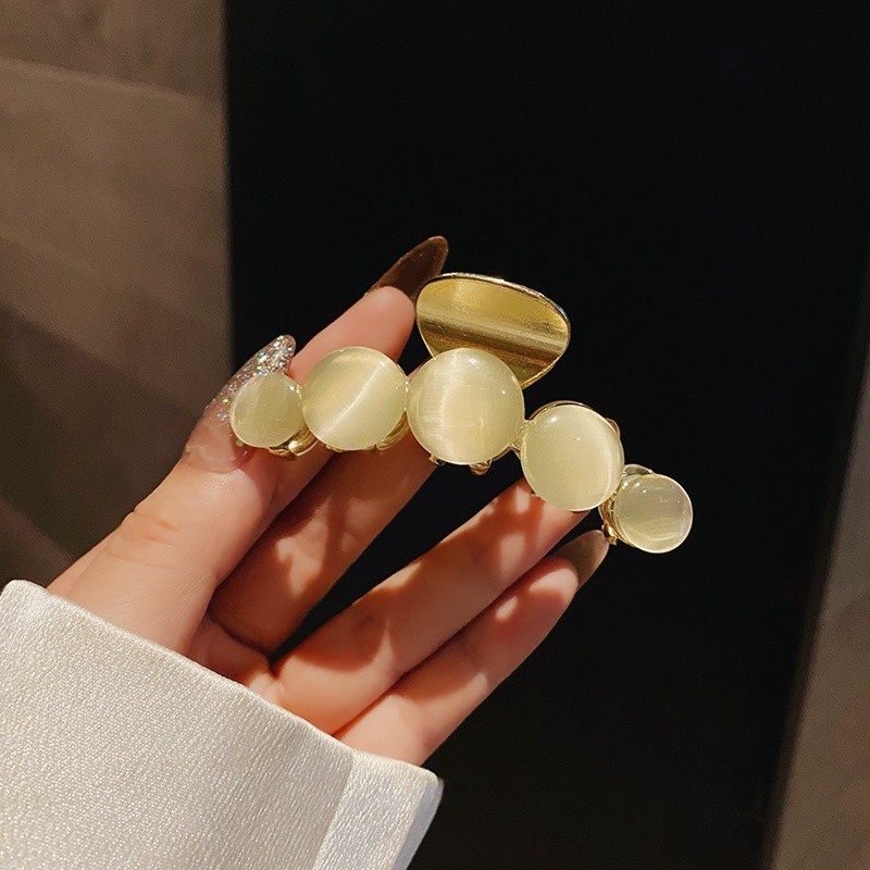 Kẹp tóc thời trang khảm đá opal sang trọng thanh lịch