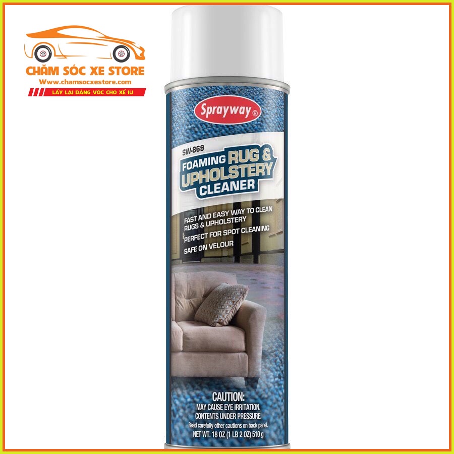 Chai Xịt Vệ Sinh Thảm Và Vải Bọc Ghế Dạng Bọt Từ Mỹ Sprayway Foaming Rug&amp;Upholstery Cleaner (869) 510g chamsocxestore