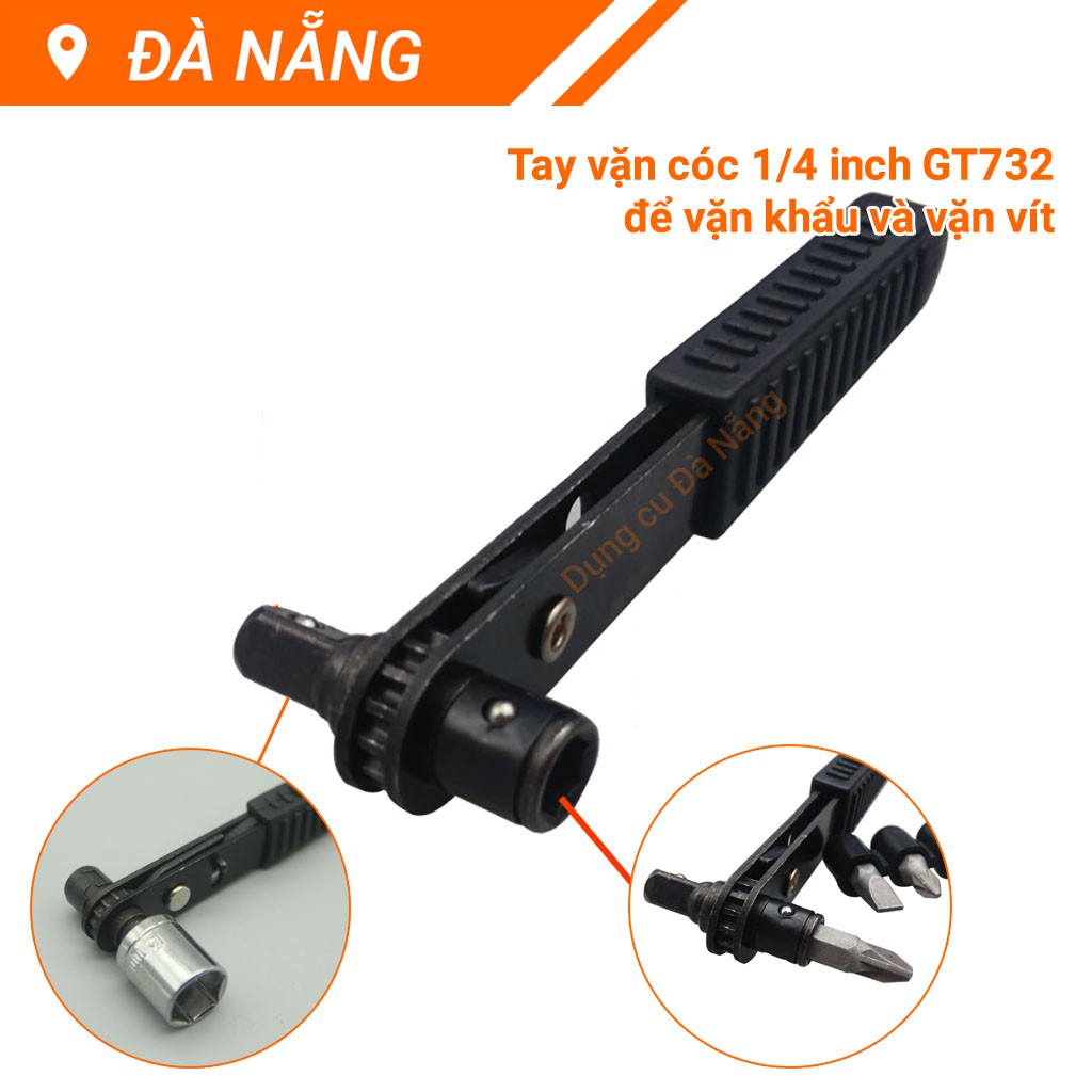 Tay vặn cóc 1/4inch vặn đầu khẩu và vặn vít