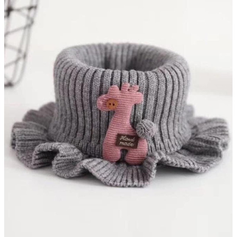 Khăn len ống cổ nhún cho bé - Khăn ống cổ nhún bèo - Khăn len