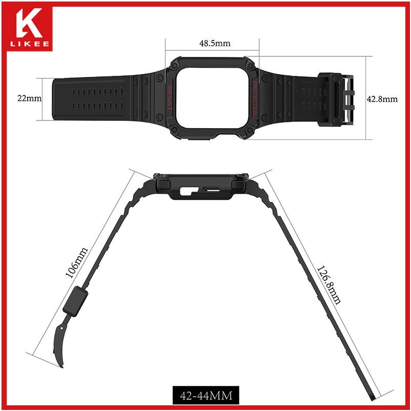 Dây Đeo + Ốp Bảo Vệ Chống Va Đập Cho Apple Watch Series 7 6 5 4 3 2 1 SE 41mm 45mm SE 6 5 4 iWatch 41mm 45mm 38mm 40mm 42mm 44mm