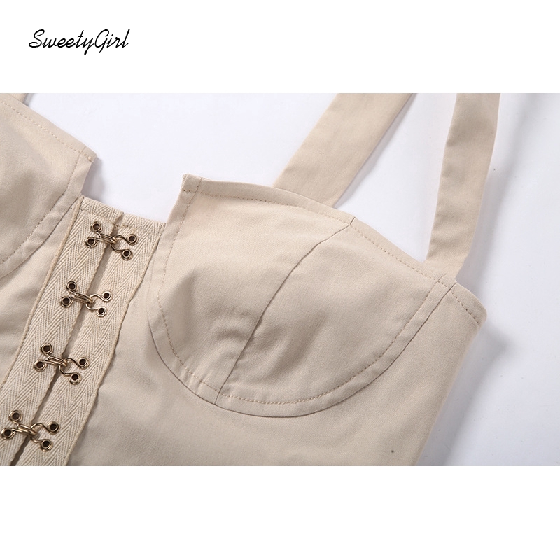 Áo croptop màu trơn thiết kế hở lưng gợi cảm