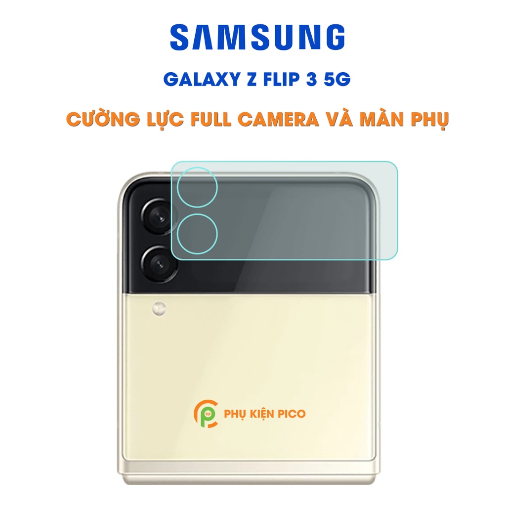 Dán camera Z Flip 3 full cả camera và màn hình phụ trong suốt - Cường lực camera Samsung Galaxy Z Flip 3 5G