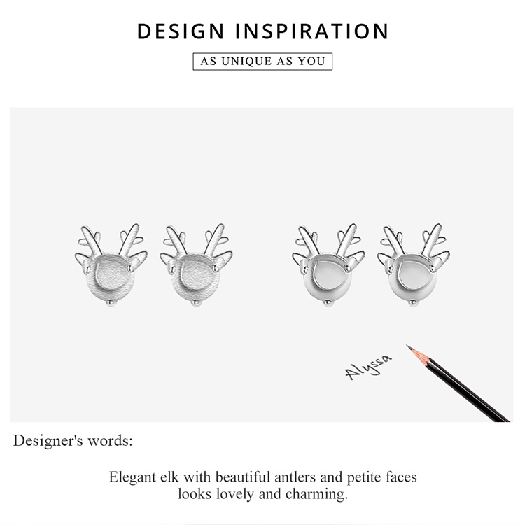 Đôi Bông Tai Bamoer Hình Nai Đính Đá Pha Lê Giả Thời Trang Cho Nữ