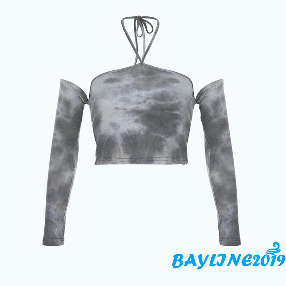 Áo Lửng Tay Dài Cổ Đan Dây Thời Trang Dành Cho Nữ | BigBuy360 - bigbuy360.vn