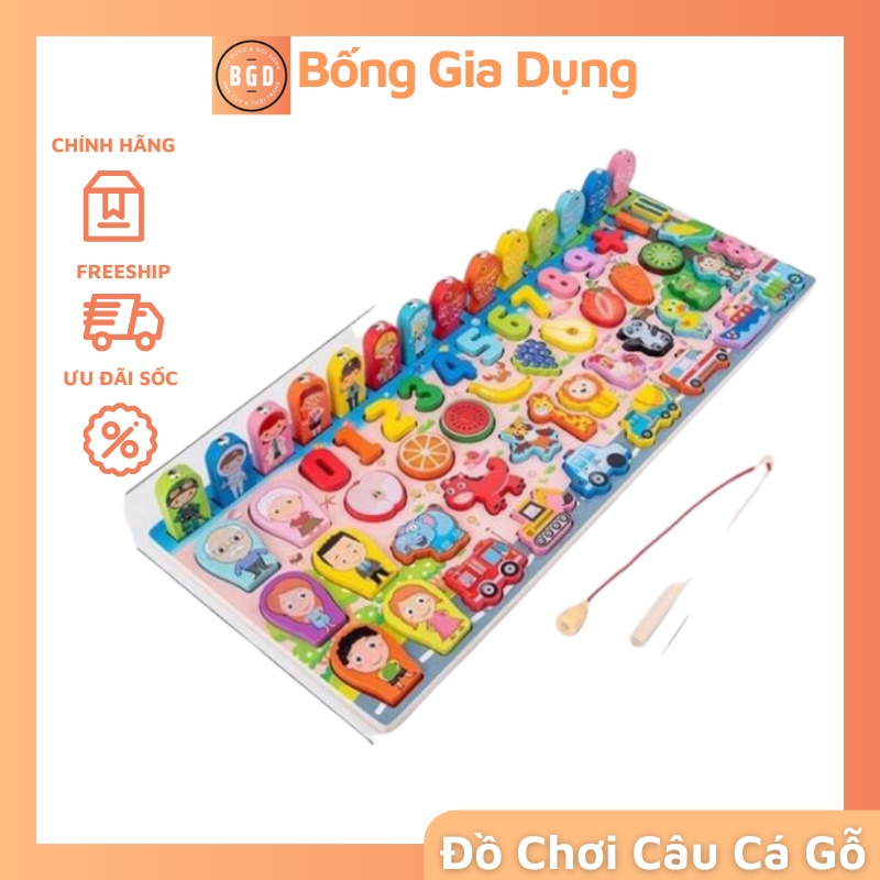 Bộ Bảng Số Thông Minh Đồ Chơi Cho Bé -Đồ Chơi Trẻ Em - Đồ Chơi Xếp Hình Câu Cá Ghép Số Học Đếm 63 Chi Tiết.