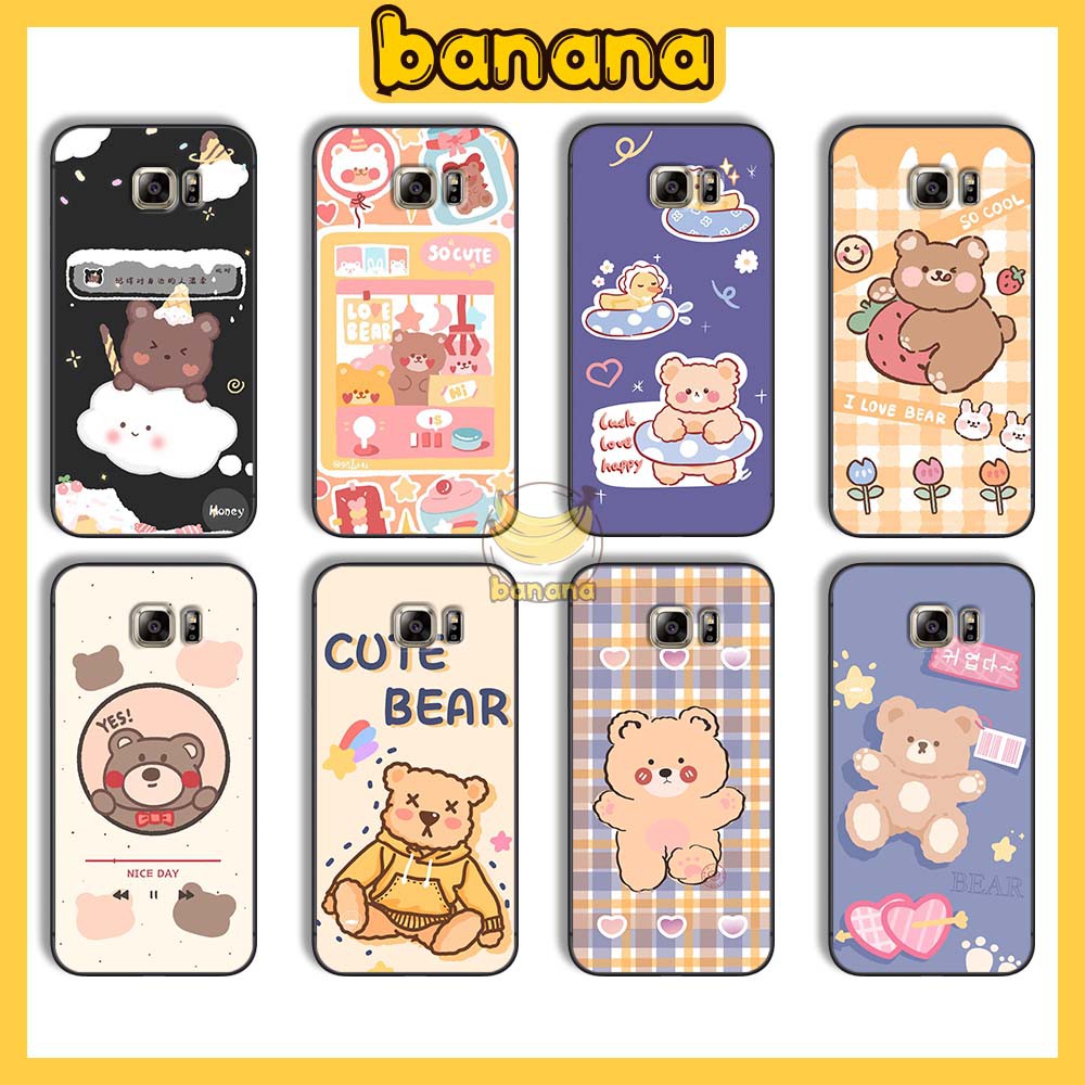 Ốp Samsung 😍 Ốp lưng Samsung Note 5 S6 S6 Edge S7 S7 Edge Cute Bear nhựa cao cấp viền silicon - Banana Store