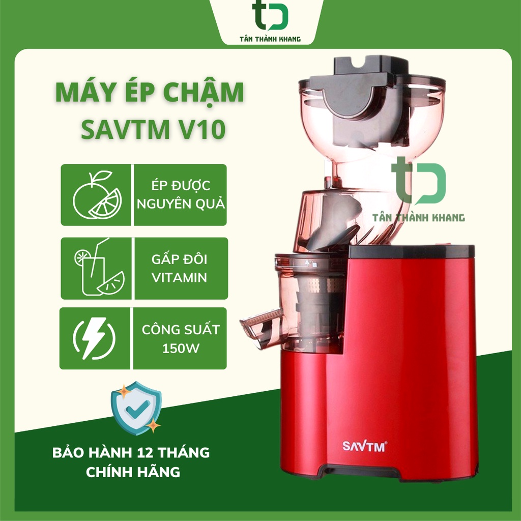 Máy Ép Chậm Savtm V10 Cầm Tay Công Suất 150w Ép Trái Cây Siêu Kiệt Bã, Ép Nguyên Quả, Dễ Vệ Sinh