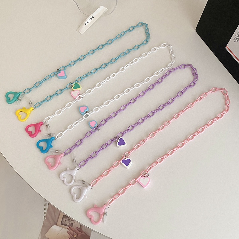 Dây Xích Đeo Mắt Kính Bằng Acrylic Chống Mất Nhiều Màu Sắc Phong Cách Hàn Quốc Dễ Thương