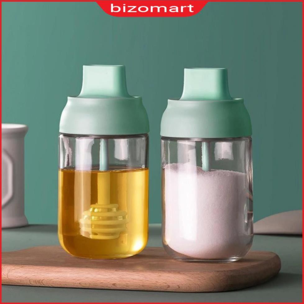 Hũ gia vị 250ml chống nước chống ẩm, Hũ đựng gia vị thủy tinh kèm muỗm