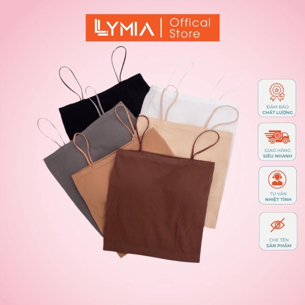 Áo Bra Áo 2 Dây Dáng Dài Lymia Chất Cotton Thun Tăm Dáng Ôm Body 1808