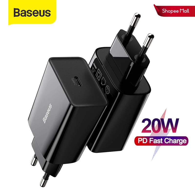 Củ sạc nhanh Baseus 20W cổng USB kép Type C cho Iphone 12