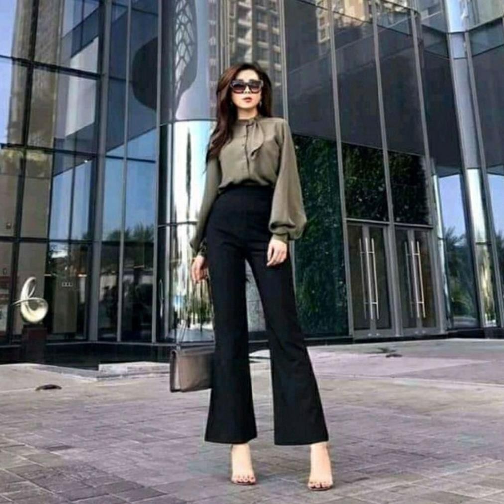 Quần loe 2 khuy dáng dài⚡️ FREESHIP ⚡️ Quần Ống Loe - mặc lên chân dài, tôn dáng, không lo lỗi mod | BigBuy360 - bigbuy360.vn