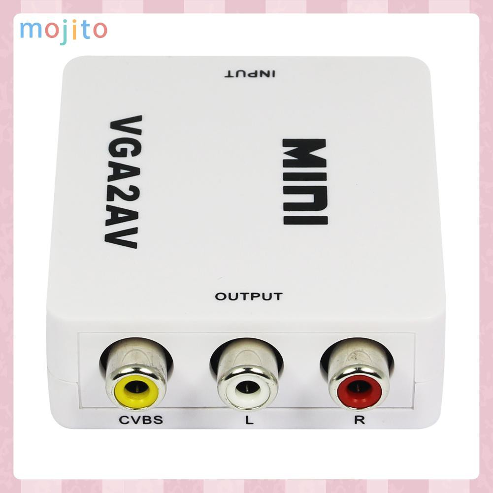 MOJITO Premium Computer VGA to AV TV Composite RCA S-Video Scan Converter 1080P