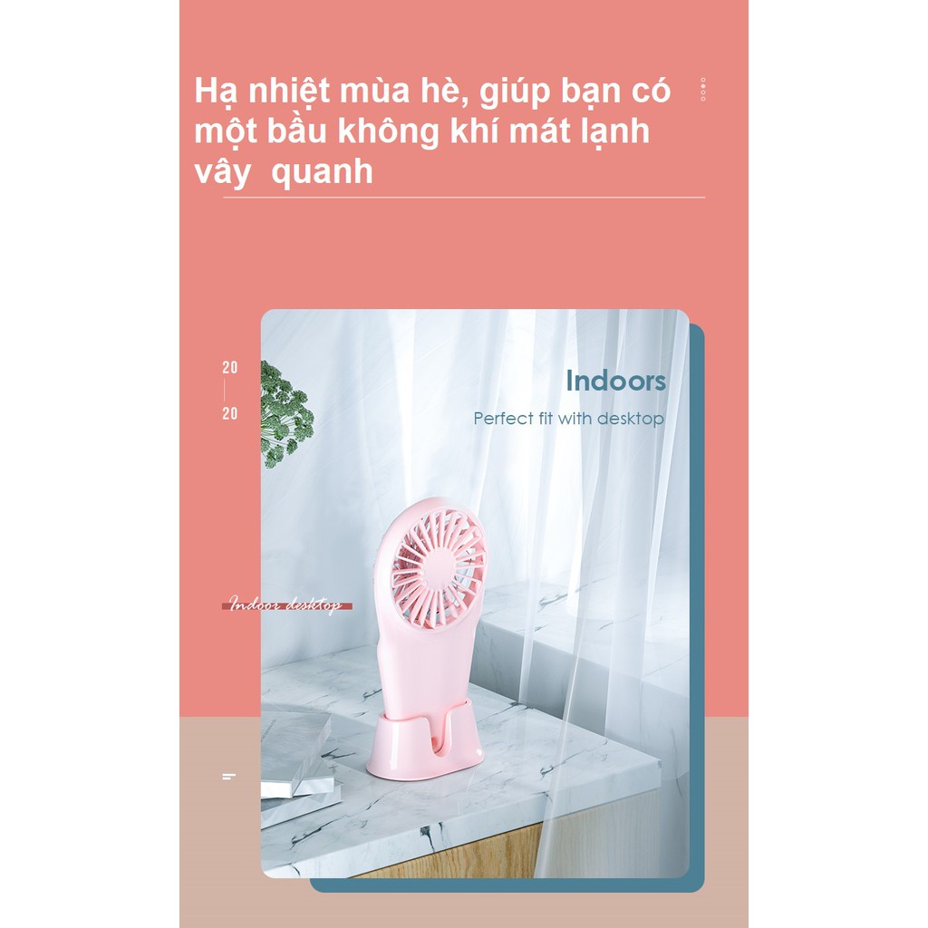 Quạt cầm tay mini tích điện ROCKSPACE đa dụng, tiện lợi - Hàng chính hãng bảo hành 12 tháng