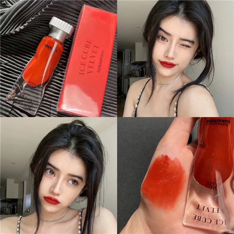 Son Kem Lì KAKASHOW Mềm Môi Căng Mọng thiết kế dễ thương Ice Cube Velvet Cute Doll Tuýp