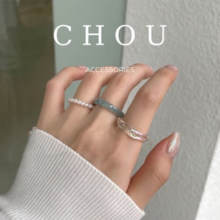  Set 3 Nhẫn Nhựa Phối Ngọc | CHOU ACCESSORIES | 