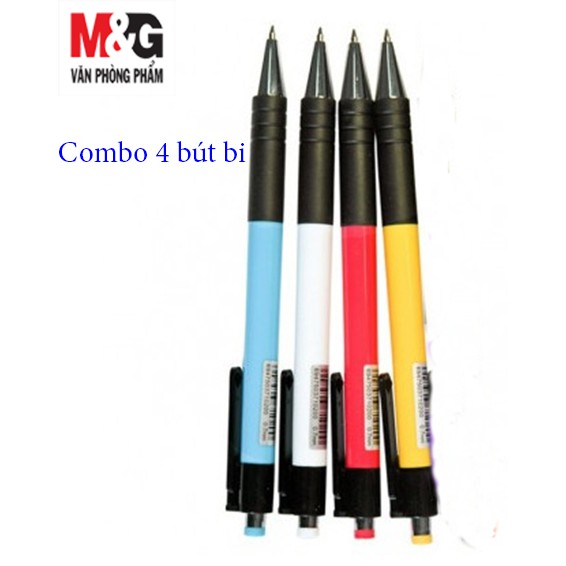 Combo 4 bút bi M&G ABP88402B ngòi 0.7mm Yokis mực đen