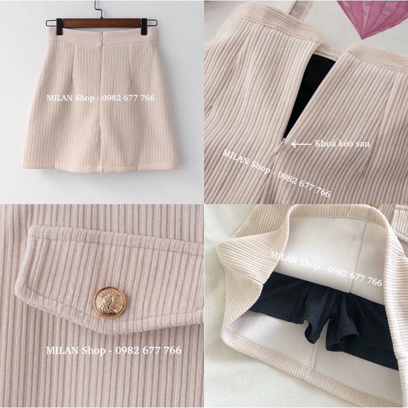 Chân váy nhung 2 kiểu ngắn dài có lót quần | BigBuy360 - bigbuy360.vn