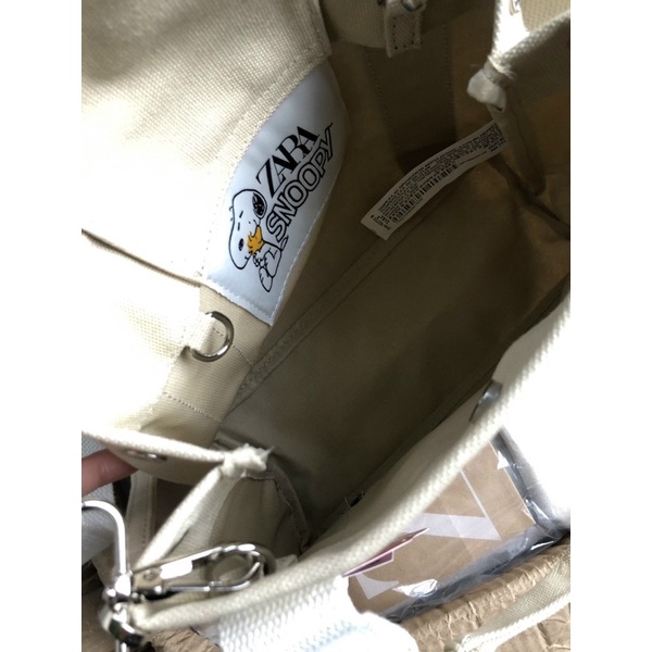 TNS - Túi Tote ZR kèm ví tote Print/Canvas-kem trắng hoạ tiết snoopy