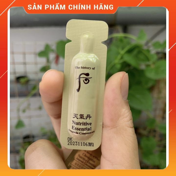 10 gói tinh chất sâm núi Whoo Nutritive Essential Ampoule Concentrate 1ml
