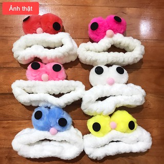 Băng Đô Chim Mắt Lồi 3D Siêu Cute Vải Bông Dày Dặn ( khăn turban cài tóc )