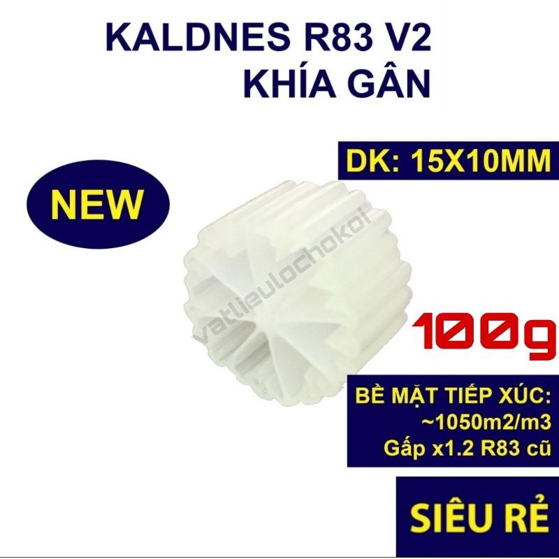 Hạt lọc Kaldnes khía gân 12 cánh loại tốt (Kanet) cho hồ cá 100g