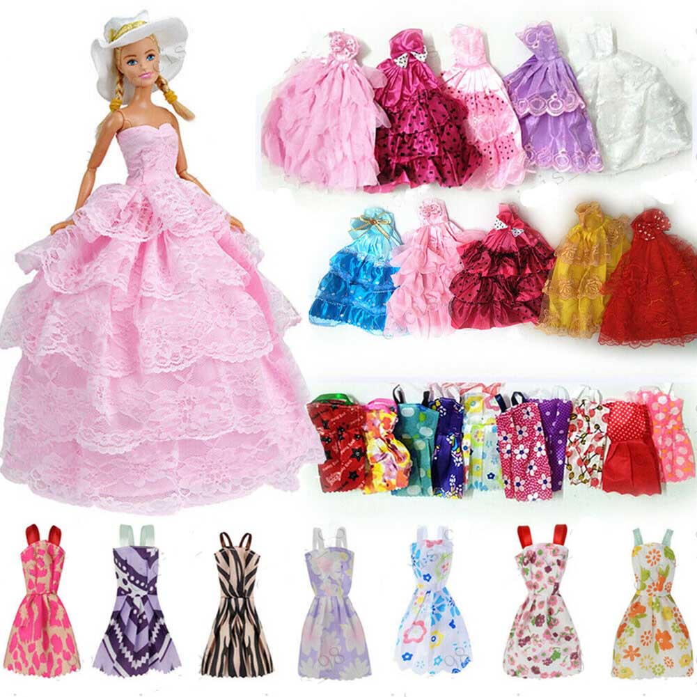 Set 12 đầm dạ hội cho búp bê Barbie