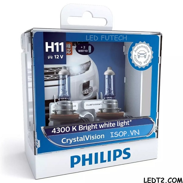 [Mã LIFEAU5SALE giảm 20k đơn 50k] [LEDT2 ISOP] Đèn Halogen Philips tăng trắng White Light [Số lượng: 1 cái]