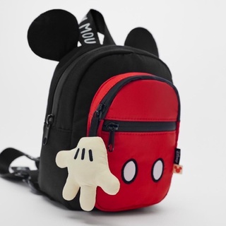 Balo zr mickey nhỏ cho bé,balo đi chơi cho bé mickey đỏ đen ( size 20*10*5cm)