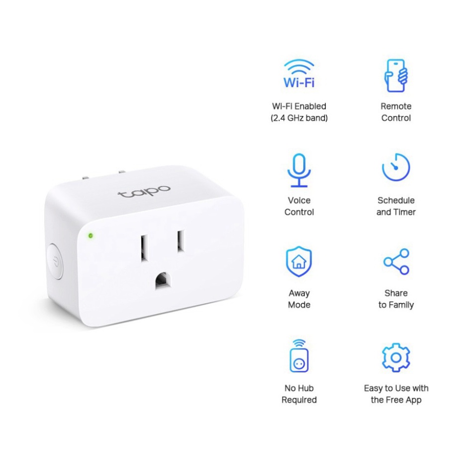 Ổ cắm điện thông minh tp link Tapo P100 và P105 wifi smart plug, bật tắt thiết bị điện từ xa bằng điện thoại