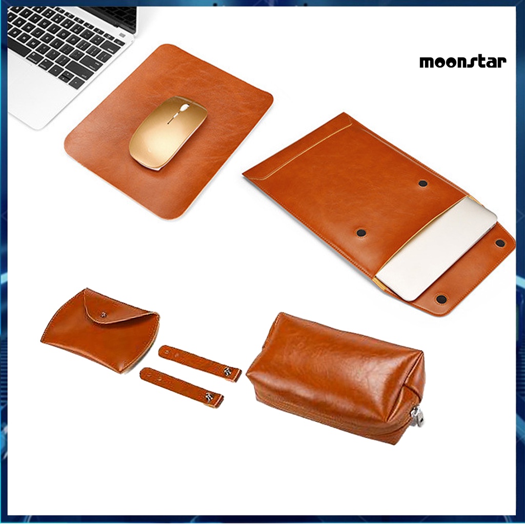 MO 5Pcs/Set Envelope Design Portable Faux Leather Notebook Laptop Liner Sleeve Bag Case for Macbook Air/Pro 13 Inch