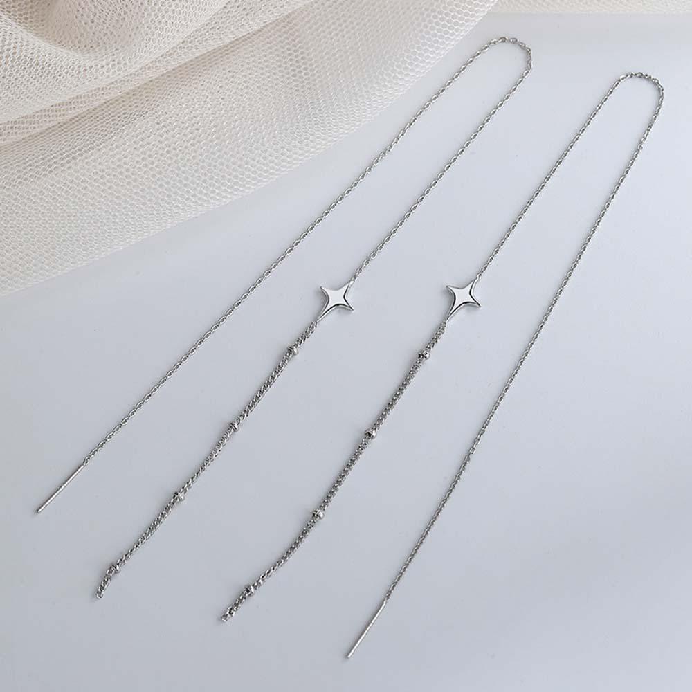 1 Khuyên Tai Dáng Dài Hình Thánh Giá Ngôi Sao Phong Cách Đơn Giản Cho Nữ