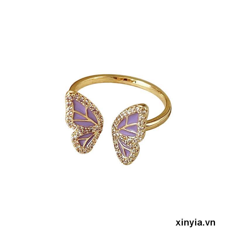 Nhẫn Hình Bướm Đính Ngọc Trai Thiết Kế Độc Đáo Chất Lượng Cao Cho Nữ