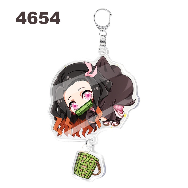 Móc Chìa Khóa acrylic Hình demon slayer tanjirou nezuko zenitsu inosuke