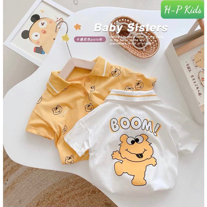 Áo thun Boom cổ trụ cotton tầu 2 mầu Trắng và Vàng 8-30kg XHN831