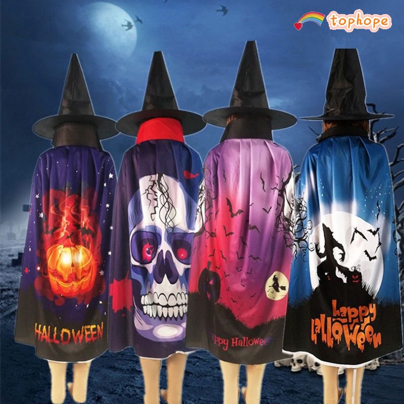 Áo choàng vải Halloween họa tiết quả bí ngô
