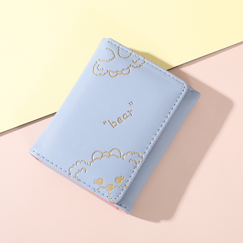 Ví Ngắn Nữ Gấp Ba Nhỏ Gọn Đựng Thẻ BEAR V580 Kiểu Dáng Dễ Thương - Hata24h