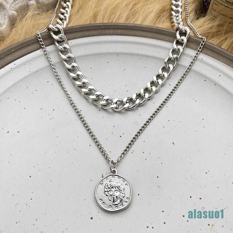 Vòng cổ choker màu vàng / bạc cổ điển hình đồng xu