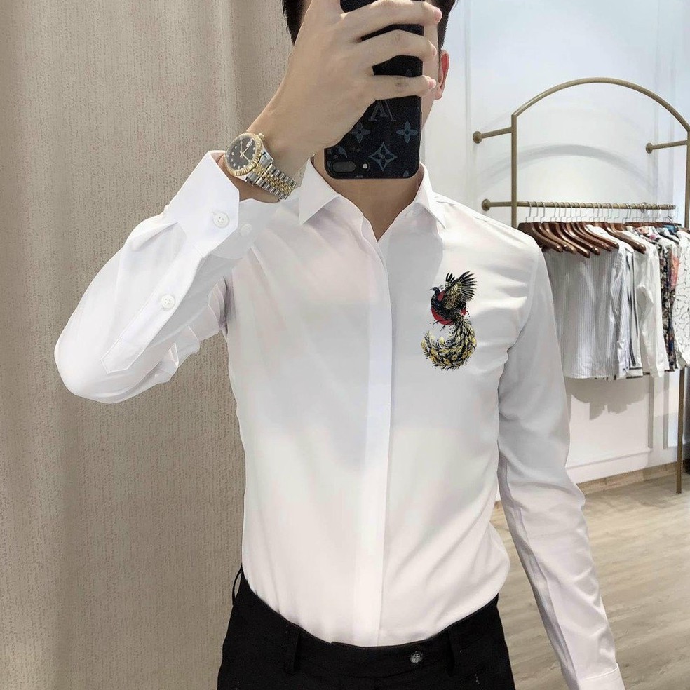 Áo sơ mi nam MURADFASHION, áo sơmi nam trắng in hình đẹp cao cấp phong cách thời trang nam 2021 | BigBuy360 - bigbuy360.vn